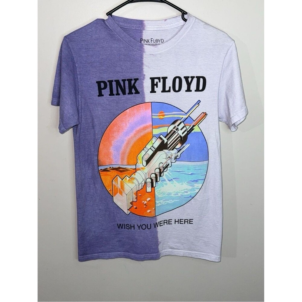 Pink Floyd Wish You Were Here Shirt Small Split Dye Purple White vintage style